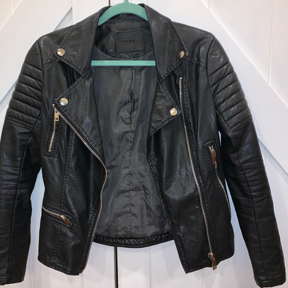 Black leather jacket